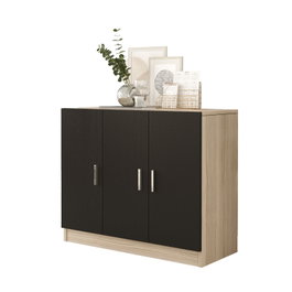 Hanah Home Armario Multiusos Vo5-Ob Roble y Negro